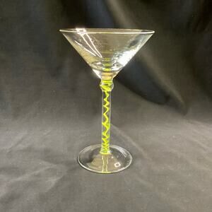 Vintage Colored Stem Martini Glass